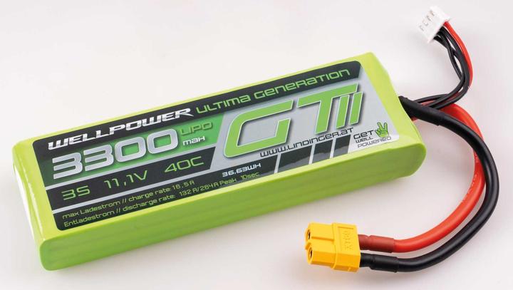 Image du produit Wellpower LIPO AKKU ULTIMA GT II 3300 MAH / 11,1 Volt 3S 40/80C CH5/8 XT-60 (11.10 V, 3300 mAh)