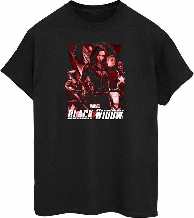 Actual product image Womens/Ladies Black Widow Movie Red Group Cotton Boyfriend T-Shirt (3XL)