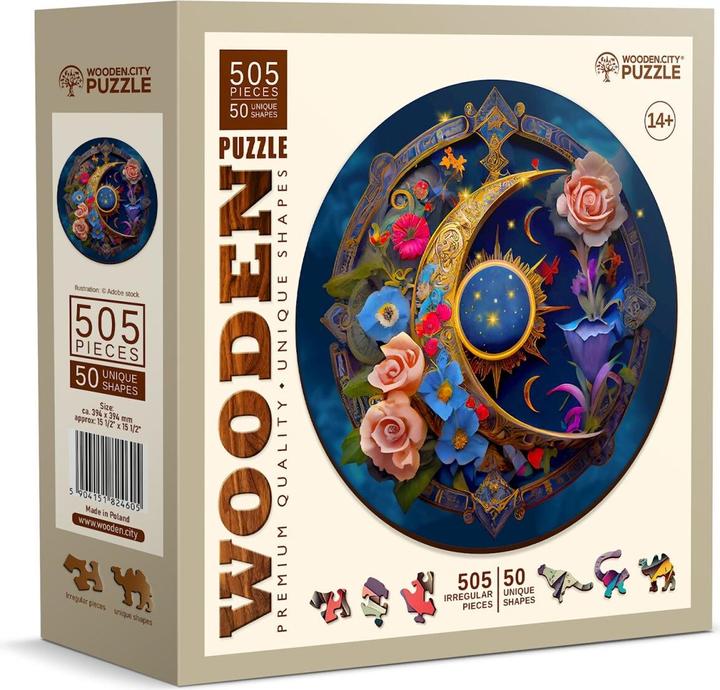 WoodenCity Puzzle di legno XL Luna di fiori (505 pezzi)