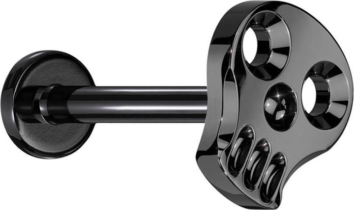 Produktbild Star Piercing Micro Labret Innengewinde schwarz hohler Totenkopf schwarz (ohne Messing, Titan G23)
