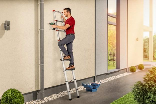 Immagine prodotto Hailo FlexLine, scala telescopica di sicurezza in alluminio, 11 pioli (Scala singola, 99 cm)