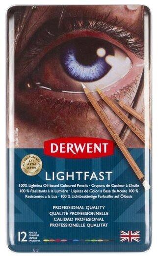 Actual product image Derwent Lightfast coloured pencils, 4 mm, multicoloured, 12 pieces (Multicoloured, 12 x)