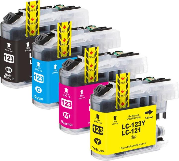Actual product image Hermex Alternative ink cartridge to Brother LC-121 CMYK XL (M, C, FC, Y)