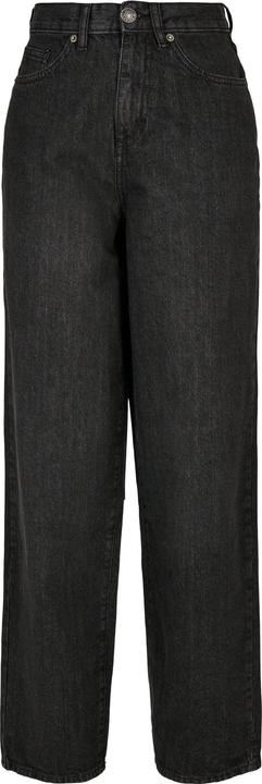 Actual product image Urban Classics Ladies High Waist Wide Leg Cropped Denim Pants (34)