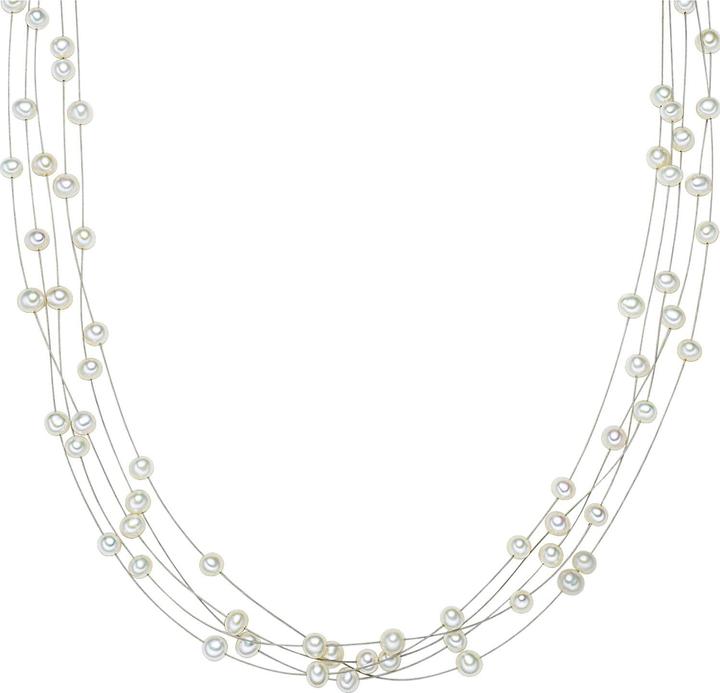 Valero Pearls Damen Sterling Silber Süsswasser-Zuchtperle silber 43,0 cm - 2884 (925er Silber, 43 cm)