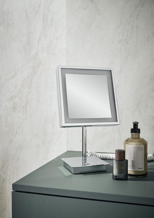 Produktbild Emco LED-Rasier-/Kosm.spiegel PURE LED eckig 1-armig 3-fach Touchsensor schwarz