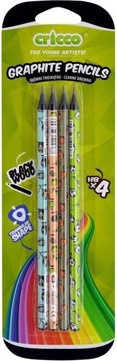 Immagine prodotto Cricco Dreieckiger HB-Bleistift aus schwarzem Holz, 4 Stk. (4 x)