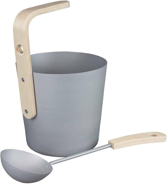 Produktbild OPA Sauna Kübel Earth 6,5L und Kelle, grau