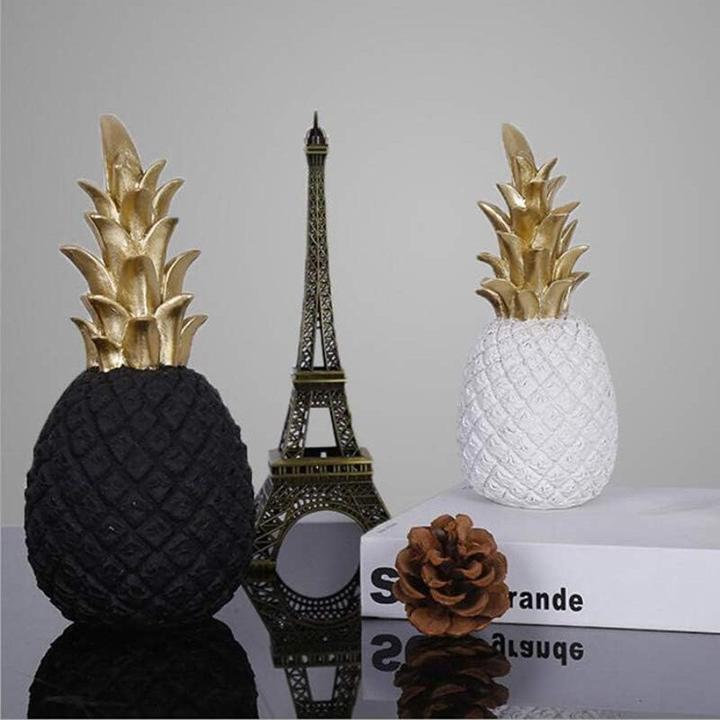 Produktbild Cbx Ananas Dekoration Schwarz Gold 18cm