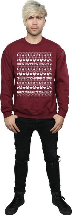 Actual product image Disney Mens Mickey And Minnie Christmas Fair Isle Sweatshirt (XL)