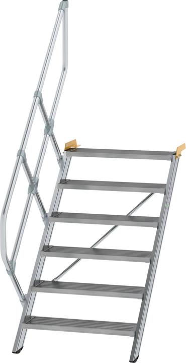 Image du produit Munk Escalier 45° largeur des marches 800 mm 6 marches aluminium strié (Escabeau, 138 cm)