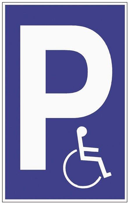 Produktbild HP Autozubehör Parkplatzbeschilderung Parken für Behinderte L250xB400 mm Kunststoff blau/weiss