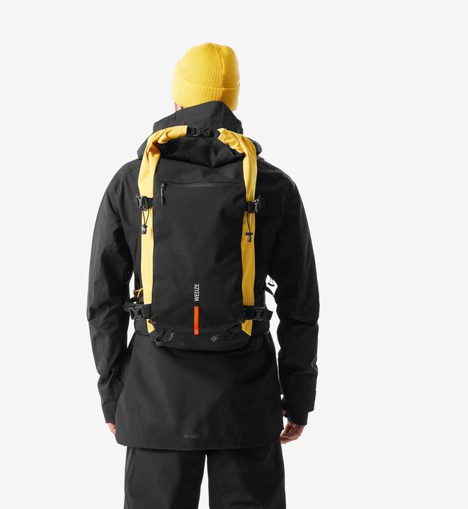 Actual product image Wedze Roll Top Strong Freeride 30 L Ski/Snowboard Backpack - Yellow (30 l)