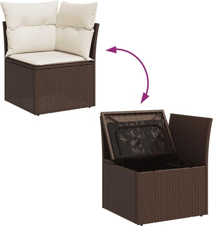 Image du produit VidaXL Meuble de jardin Canapé Ensemble de jardin Ensemble de jardin 7 pièces Marron