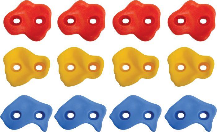 MTS Schildkröt® Kinder Klettergriffe, 12 Griffe zum Bouldern in 3 versch. Formen, für Indoor und Out (Multicolore)