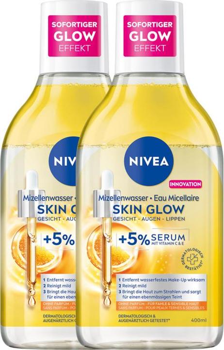 NIVEA Skin Glow Serum Mizellenwasser DUO (Acqua micellare, 800 ml)