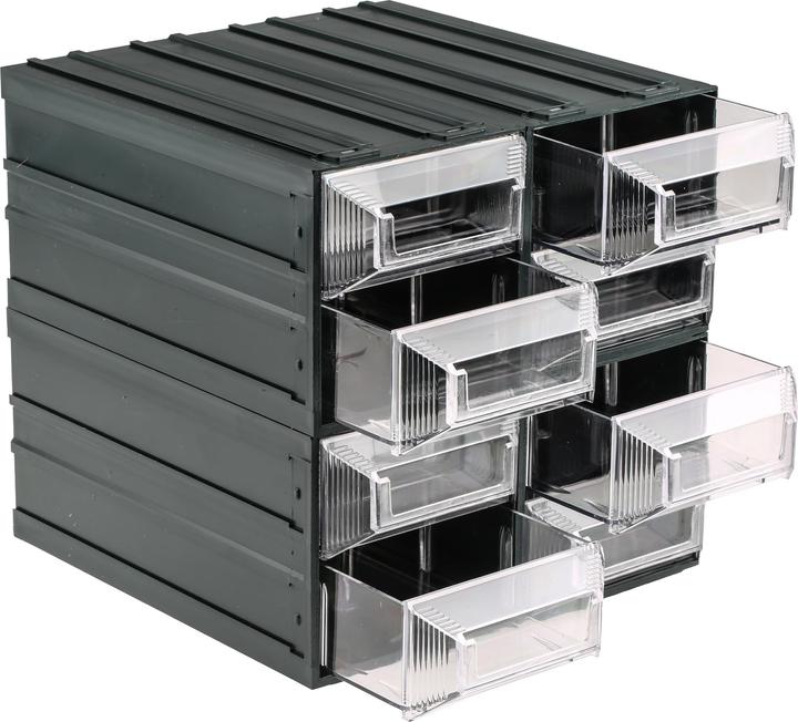 Actual product image Rs Pro Plastic drawer magazine Transparent, 8 drawers, 208mm x 208mm x 222mm
