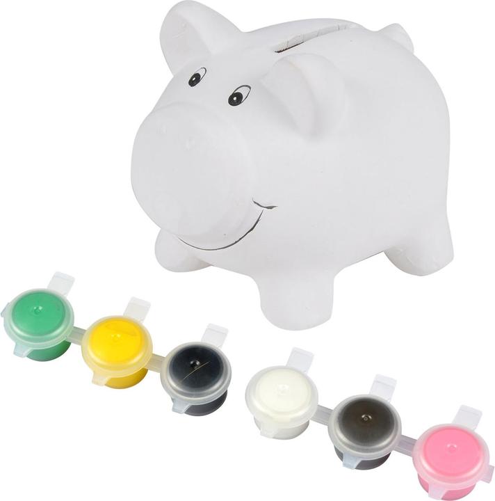 Produktbild Homea Keramik-Sparschwein zum Bemalen, mit 6 bunten Farben
