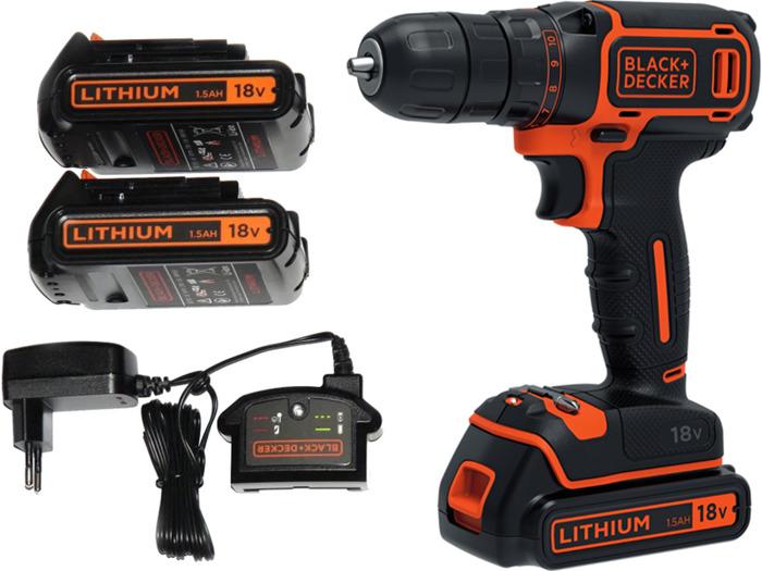 Produktbild Black & Decker BLACK+DECKER BDCDC18B-QW Accuboormachine - 18V - incl. lader en 2 accus (Akkubetrieb)