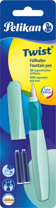 Actual product image Pelikan Twist P457 M fountain pen, Neo Mint, blister card (Mint, 1 x)