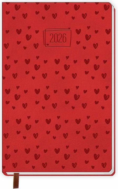 Actual product image Trtsch pocket calendar A6 Soft Touch hearts 2026 (11 x 16 cm, German)