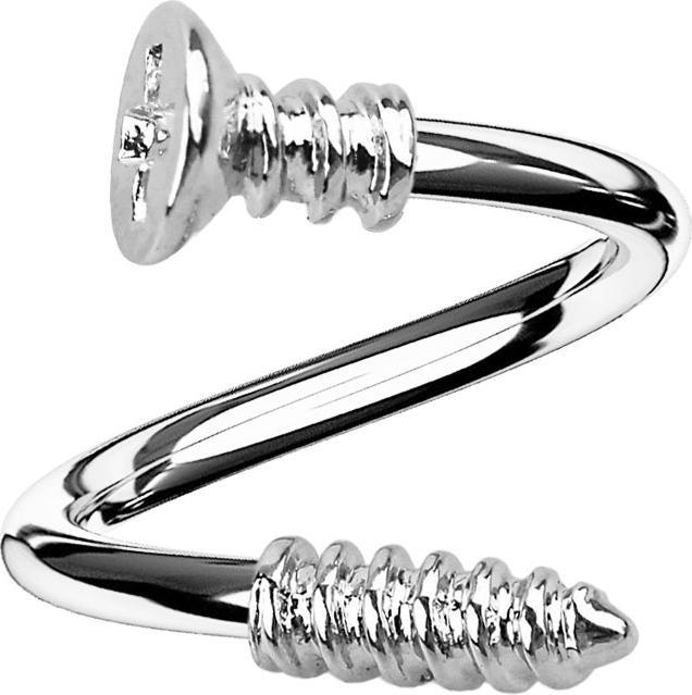 Immagine prodotto Star Piercing Spirale d'argento con vite a croce (Acciaio chirurgico 316L)