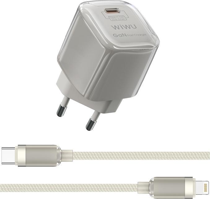 Actual product image Wiwu Jello 20W GaN Charger Sets Wi-U016 C-L, EU Plug (20 W)