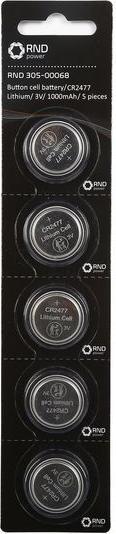 RND Button cell battery (5 pcs., CR2477, 950 mAh)