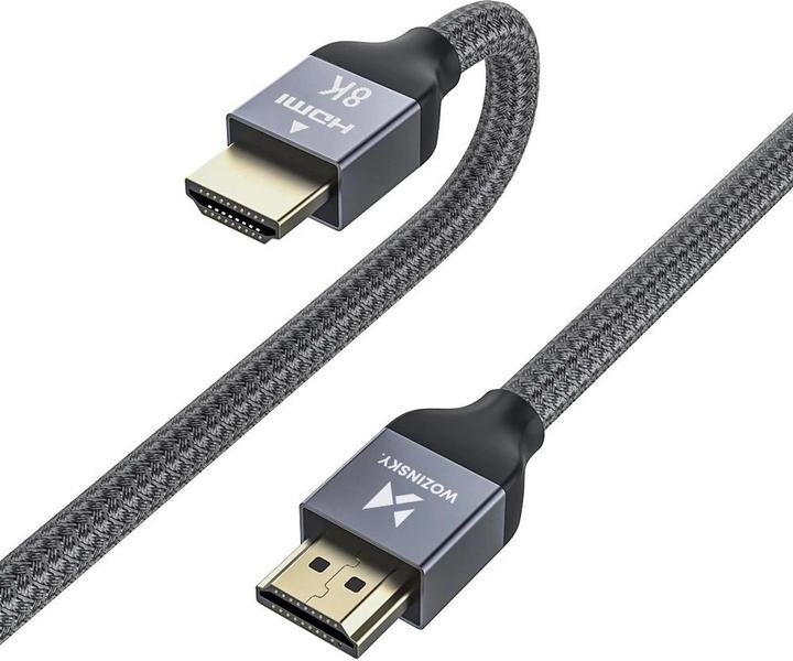 Immagine prodotto Wozinsky cavo HDMI 2.1 8K 60 Hz 48 Gbps / 4K 120 Hz / 2K 144 Hz 1 m Argento (WHDMI-10) (1 m, HDMI)