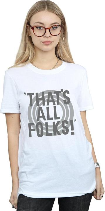 Immagine prodotto Looney Tunes That's All Folks Text Maglietta Ampia Donna (S)