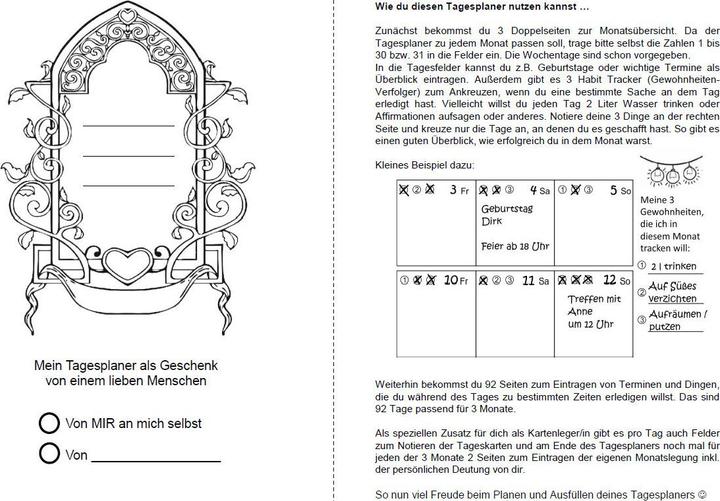 Produktbild Tagesplaner undatiert A5 für Tageskarten ziehen und Termine (A5, Deutsch)