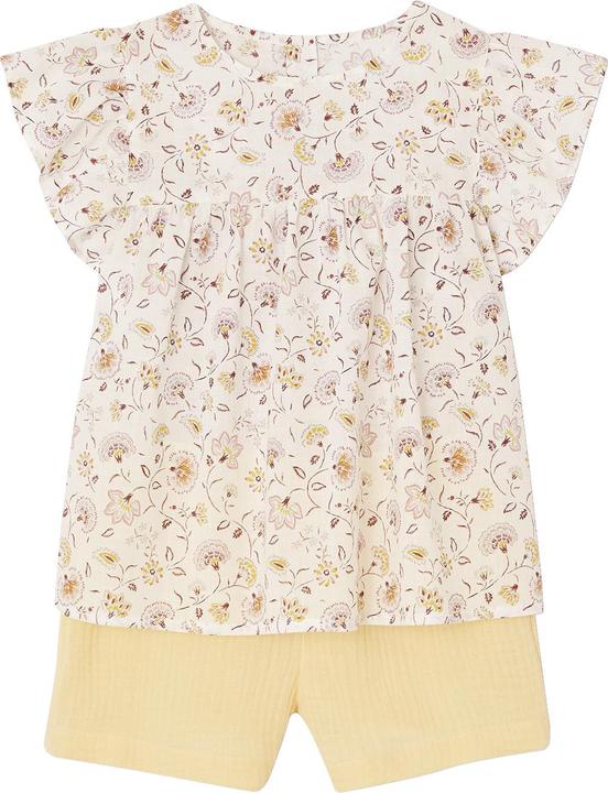 Produktbild Vertbaudet Mädchen-Set: geblümte Bluse & Musselin-Shorts (140)