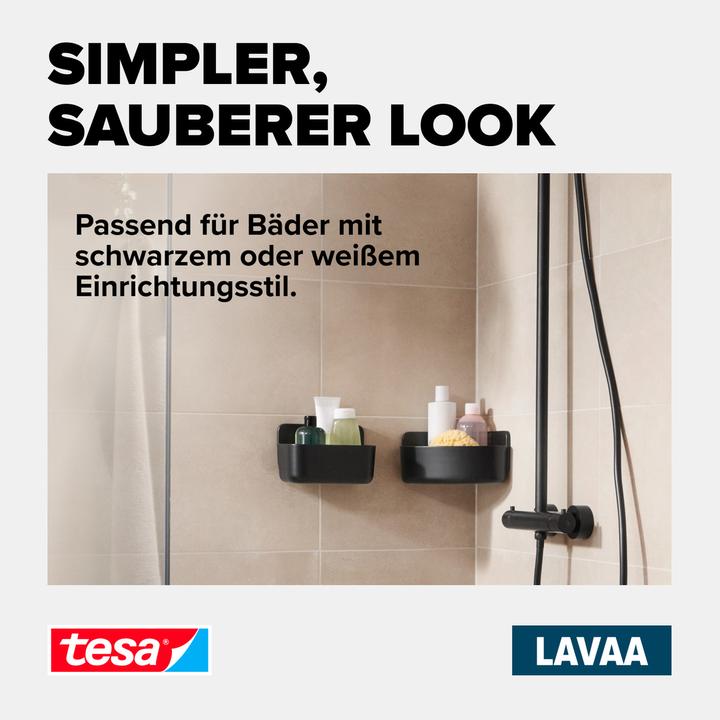 Produktbild tesa LAVAA Duschkorb, mittelgross inkl. Klebelösung ohne Bohren