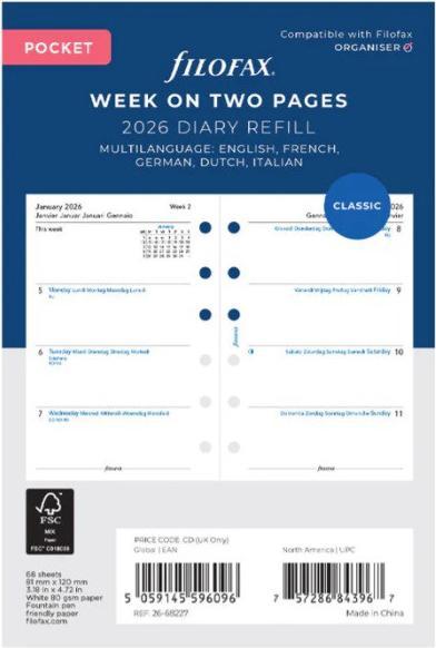 Actual product image Filofax PO-INH.1WO/2SEITEN 4-SPRACHIG