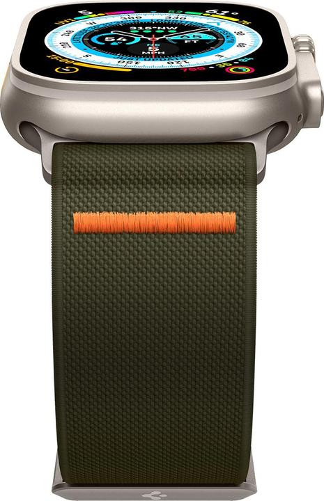 Produktbild Spigen Fit Lite Band für Apple Watch Series 42, 44, 45, 49 mm - khaki (42 mm, 44 mm, 45 mm, 49 mm, Nylon, Fabric, Stainless Steel)