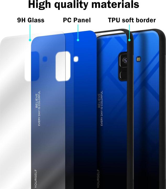 Image du produit Cadorabo Couverture en verre TPU 2 couleurs (Samsung Galaxy A8 (2018))