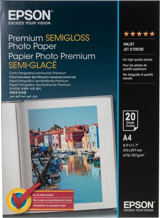 Immagine prodotto Epson Semigloss Premium (251 g/m², A4, 20 x)