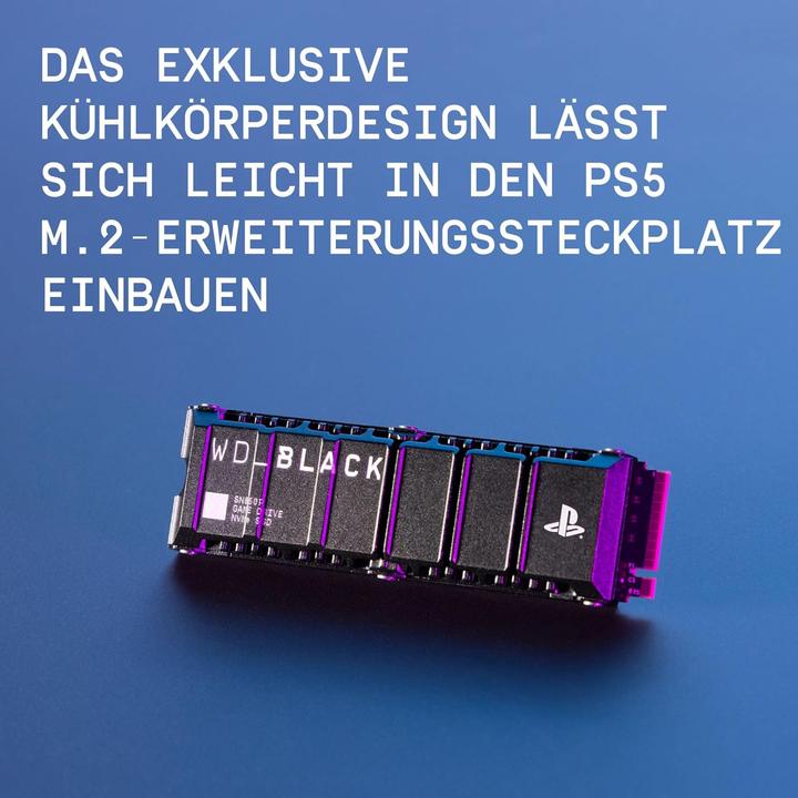 Actual product image WD Black SN850P with Heatsink for PS5 (2000 GB, M.2 2280)