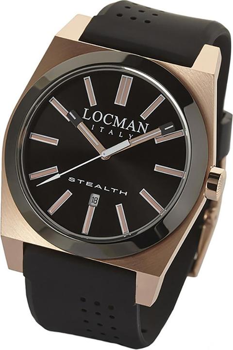 Produktbild Locman Italy Herrenuhr Stealth Titanium/Edelstahl/ schwarz,rose Ref. 0201 (Analoguhr, 42 mm)