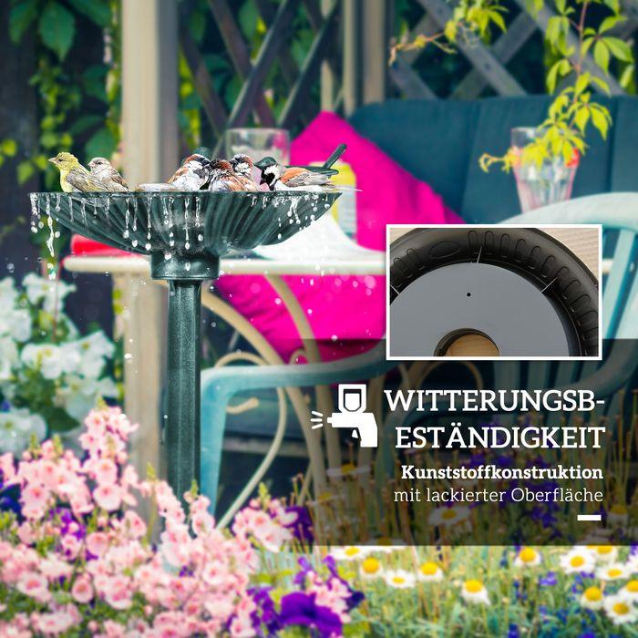 Produktbild Swisshandel24 Vogeltränke Stehend, Vogelbad aus Kunststoff, frostsicher Vogelbecken Dunkelgrün