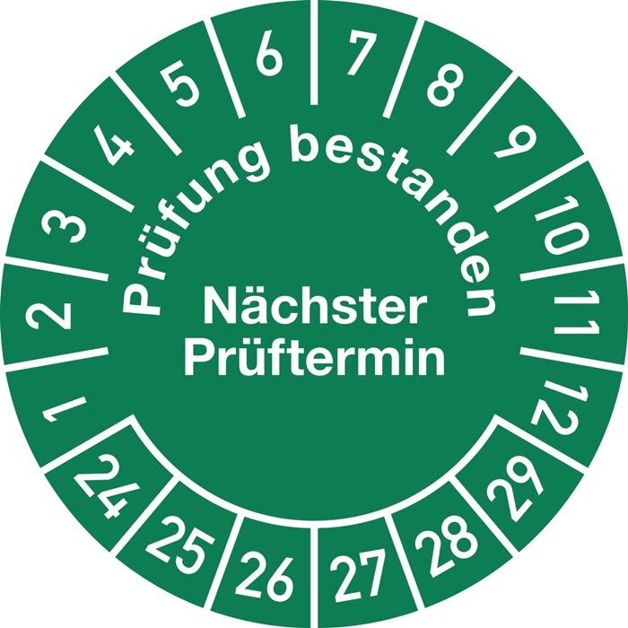 Produktbild Promat Mehrjahresprüfplakette Ø 30 mm Prüfung bestanden 24-29 Folie