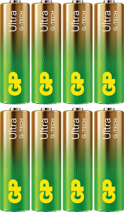 Image du produit GP Batteries GP - Piles alcalines ultra, taille AA, 15AU/LR6, 1.5V, 8-packs (8 pcs, AA)