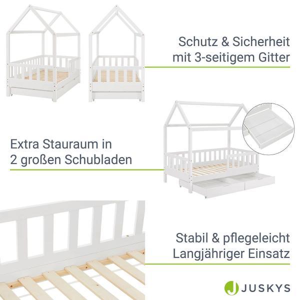 Image du produit Juskys Lit d'enfant Marli avec coffre de lit et sommier à lattes (80 x 160 cm)