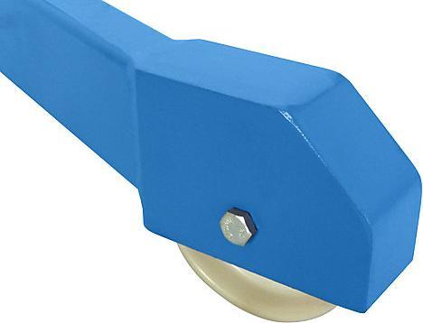 Actual product image Janssen Hydraulik-Technik BLUE workshop crane, max. load 500 kg, angled chassis, double action hydraulic