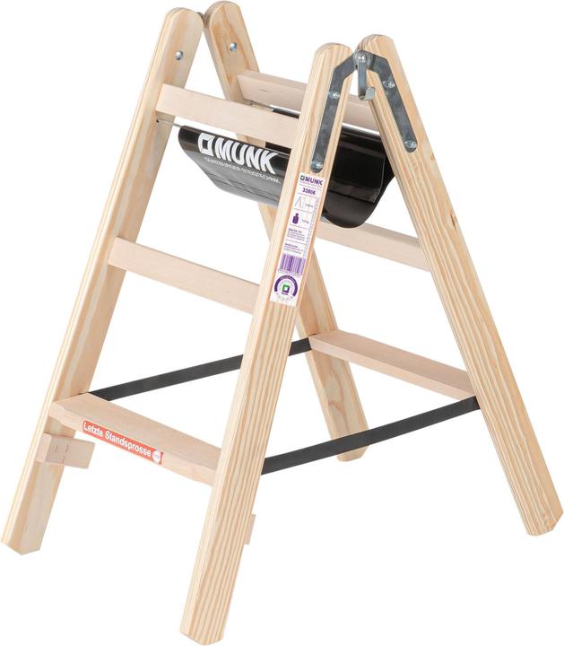 Actual product image Munk Wooden step ladder, double sided access, 2 x 3 steps, working height 2300 mm. (Stepladder, 88.50 cm)