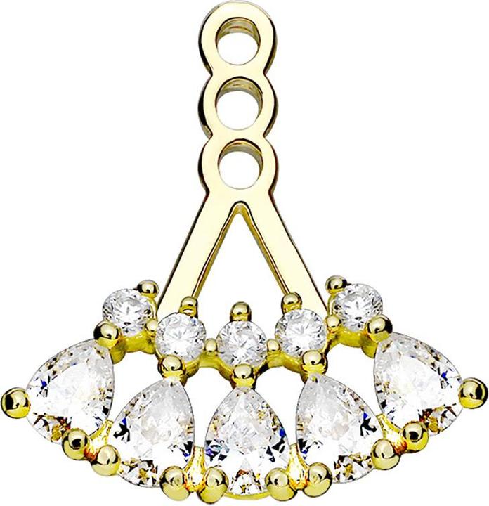 Immagine prodotto Star Piercing Orecchino Giacca d'oro placcata con cinque cristalli a goccia (Ottone)