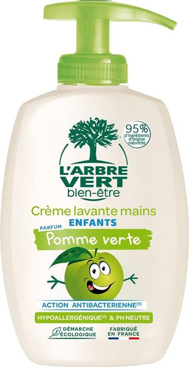L'arbre vert Ökologische Handseife für Kinder Grüner Apfel (Flüssigseife, 300 ml)