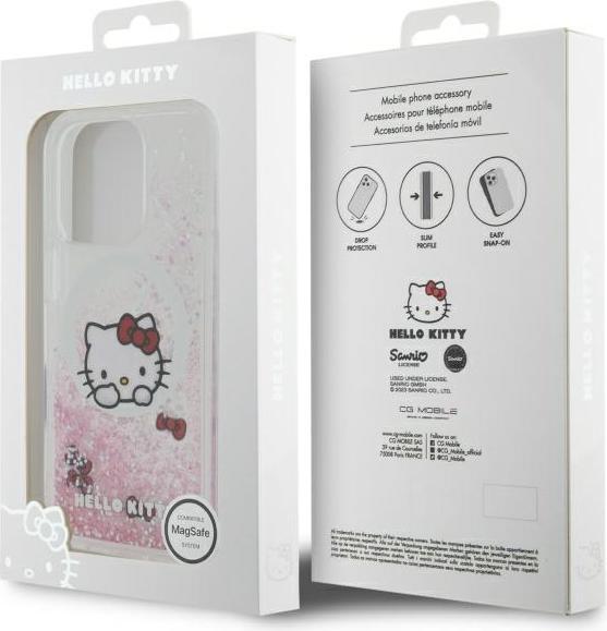Productafbeelding Hello Kitty HKHMP16XLSWKH iPhone 16 Pro Max 6,9" biały/witte hardcase Liquid Glitter Sweet Kitty B (Apple iPhone 16 Pro Max)
