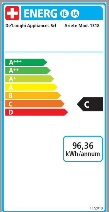 Etichetta energetica Ariete 1318 Moderna