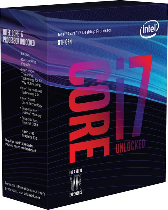 Intel Core i7-8700K (LGA 1151, 3.70 GHz, 6 -Core)